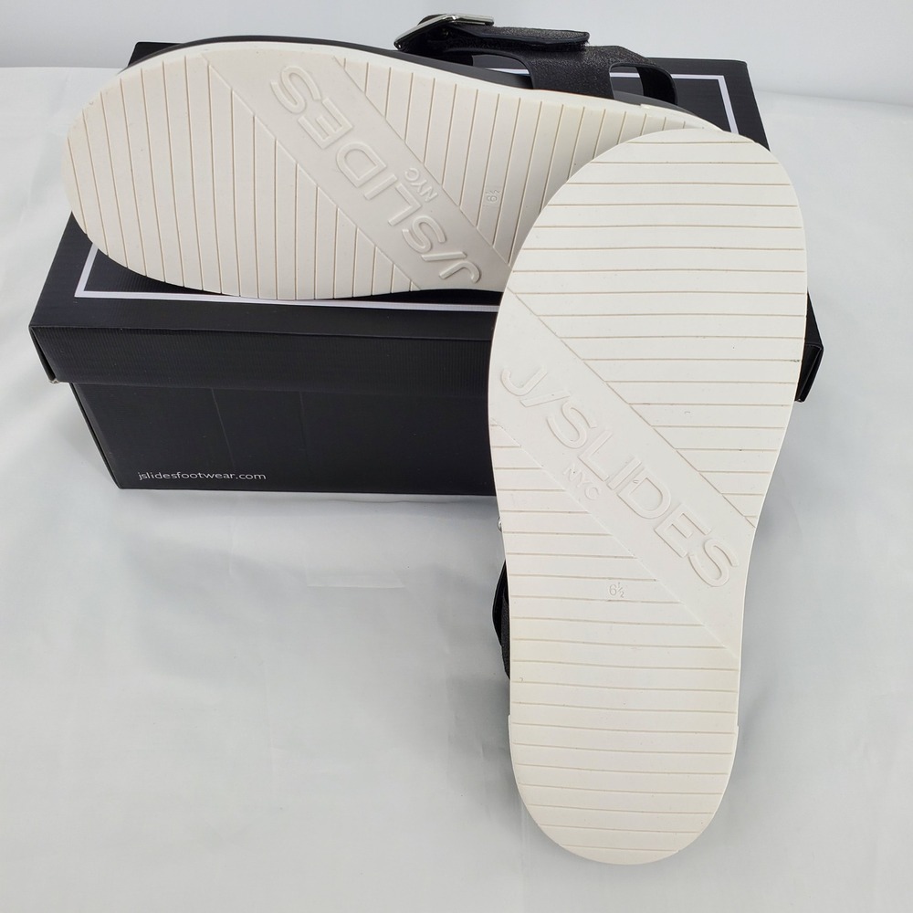 Urban Sport by J/Slides Freya Black Metallic Luxe Platform Thong Sandals 6.5 New - Picture 7 of 8